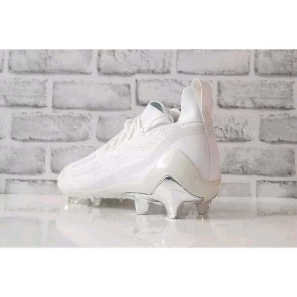 Adidas ADIZERO Primeknit Football Cleat Triple White Chrome GX5420 Men’s Sz 13.5